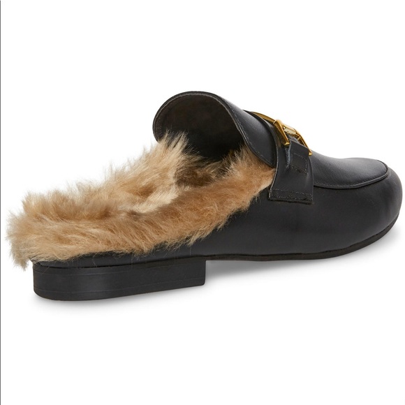 Steve Madden Ladies Faux Fur Slip On Mule - Picture 2 of 10